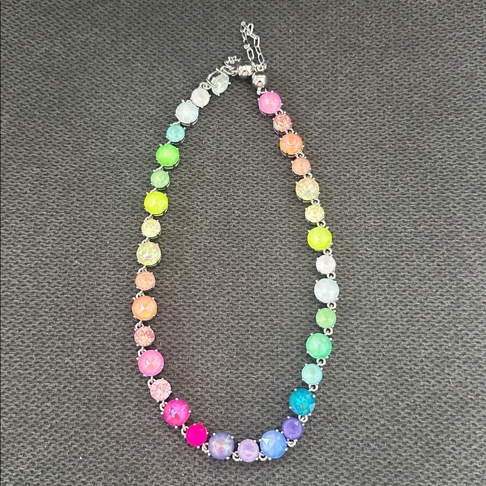 Vibrant Multicolor Crystal Tennis Necklace - Women Jewelry